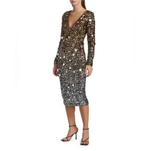 Badgley MischkaOmbre Sequined Cocktail Dress. Size 6. Retail: $615.